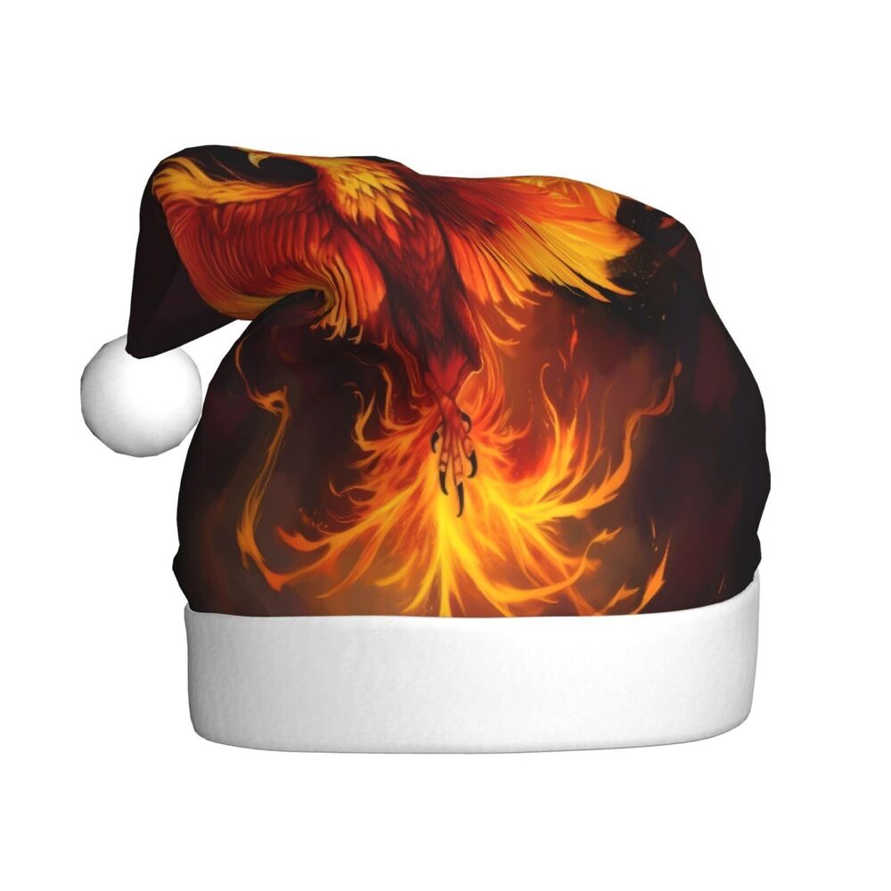 2682 Fiery-Phoenix Christmas Hat Adults, Santa Hats, Holiday Hat